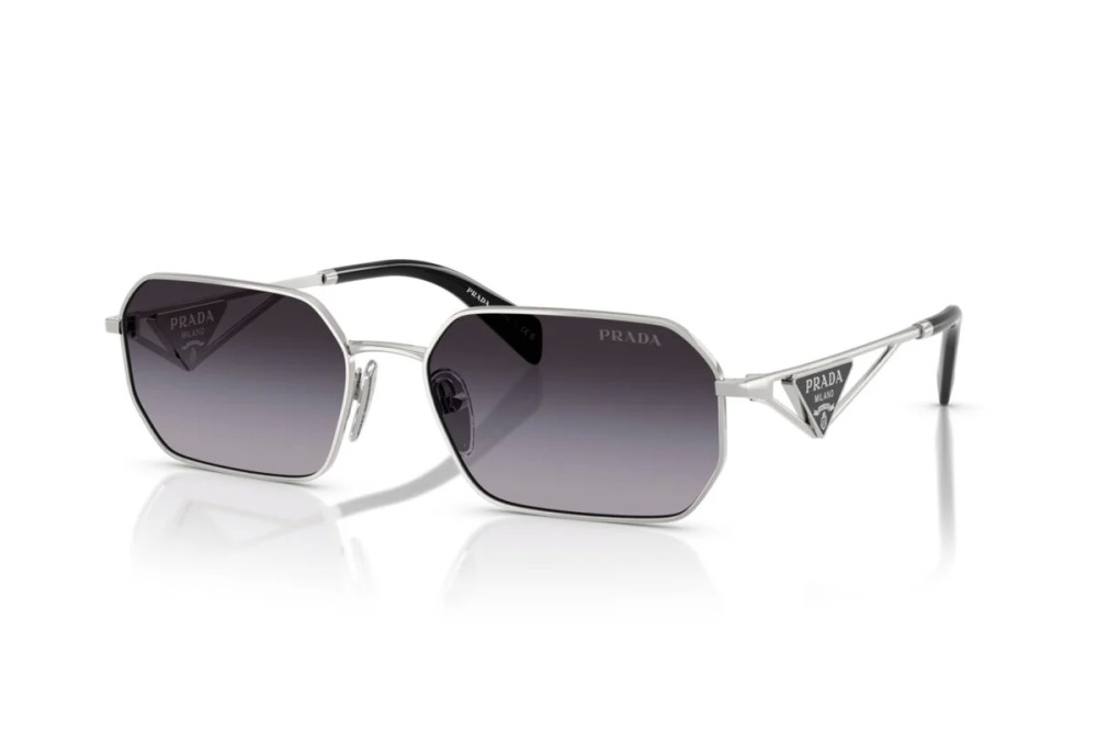 PRADA PR A51S - 1BC90A - 58 Sonnenbrillen Silber, Schwarz Eckig