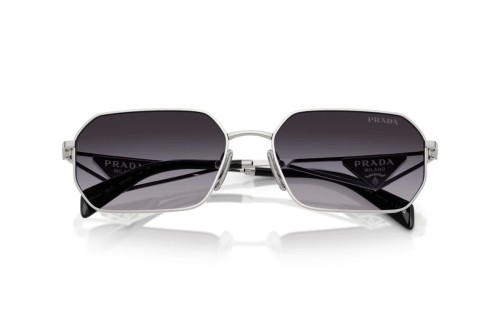 PRADA PR A51S - 1BC90A - 58 Sonnenbrillen Silber, Schwarz Eckig