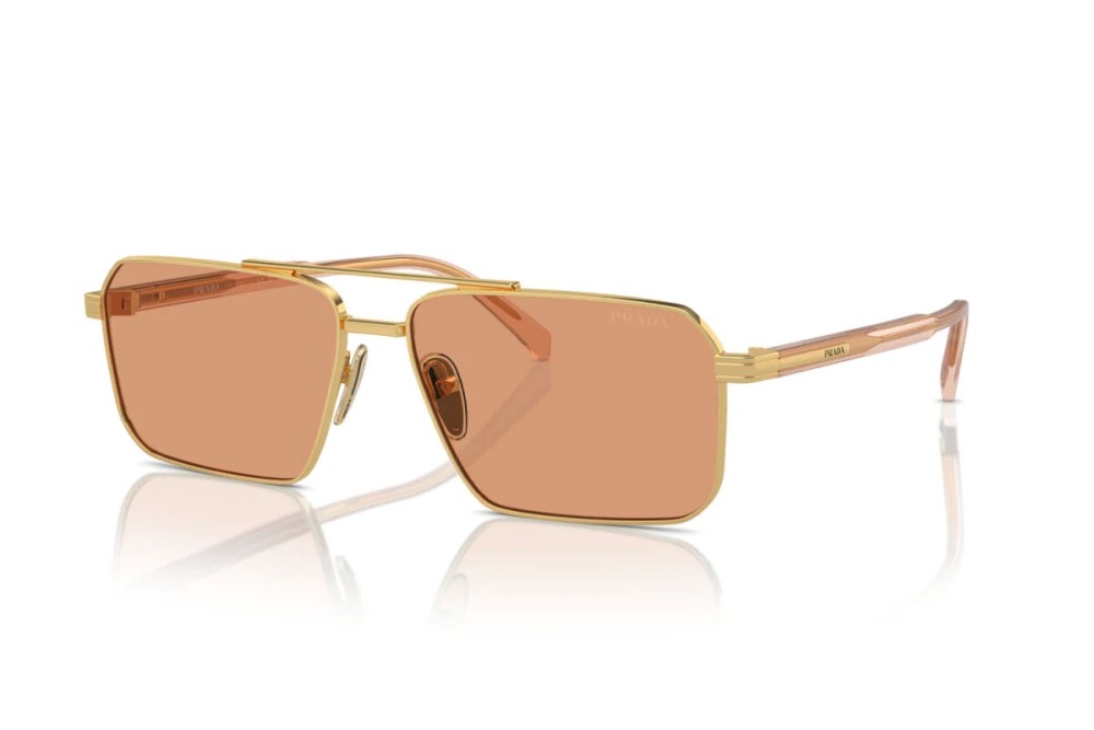 PRADA PR A57S - 5AK07V - 61 Sonnenbrillen Gold Eckig