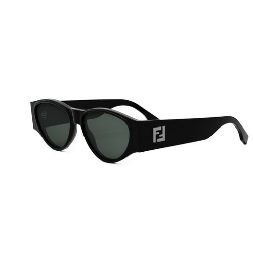 Fendi FE40158I - 01N - 55 Sonnenbrillen Schwarz Oval