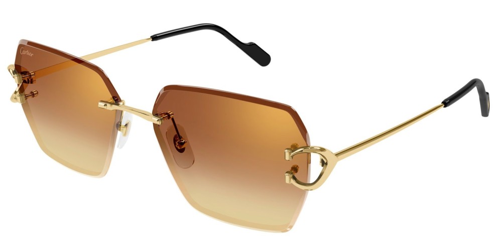 Cartier CT0466S - 004 - 58 Sonnenbrillen Gold Eckig