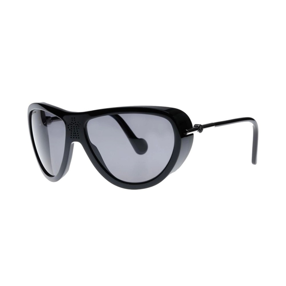 Moncler ML0128 - 01D - 61 - MIT POLARISIERTEN GLÄSERN Sonnenbrillen Schwarz Pilot (Aviator)