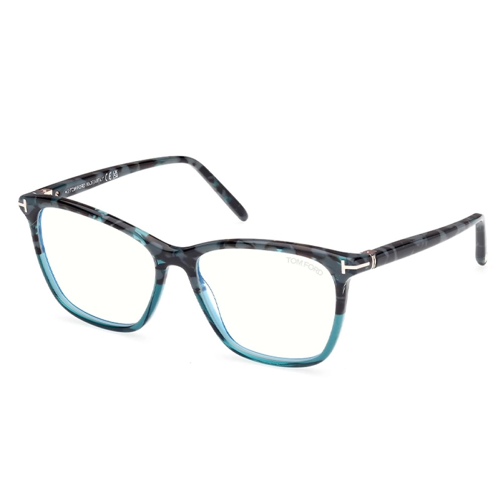 Tom Ford TF5989-F-B - 055 - 55 - MIT BLAU-VIOLETTEM LICHTFILTER-GLÄSERN Brillenfassungen Eckig