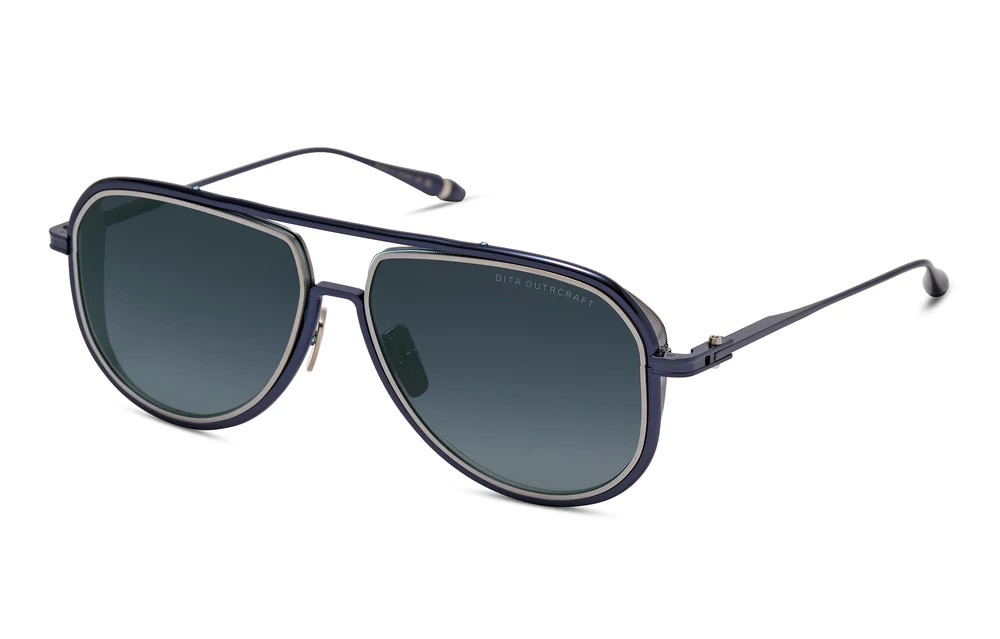 Dita OUTRCRAFT DTS188-A TITANIUM - 03 - 59 Sonnenbrillen Dark Blue Pilot (Aviator)