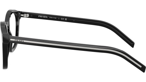 PRADA PR C04V - 16K1O1 - 51 Brillenfassungen Schwarz Kissenform (Abgerundet)