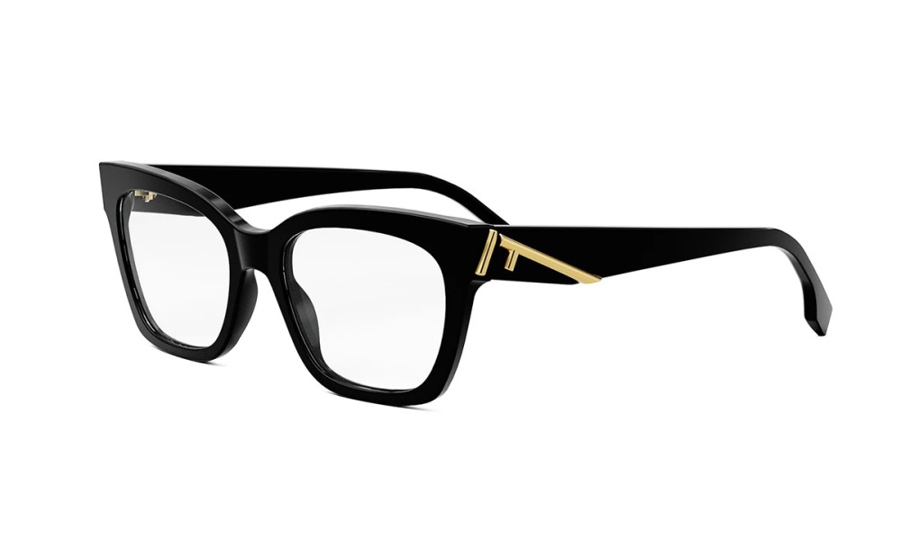 Fendi FE50073I - 001 - 52 Brillenfassungen Schwarz Eckig