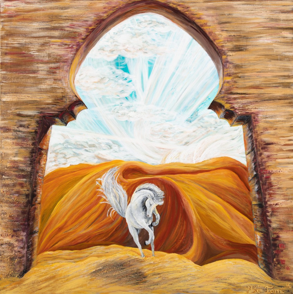 Fanni Mikó KEYHOLE - 2023, ACRYLIC, CANVAS - 100 X 100 Gemälde
