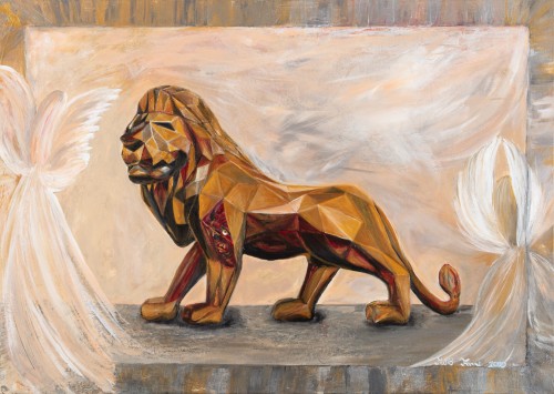 Fanni Mikó - Gemälde - THE GOLDEN LION - 2023, ACRYLIC, CANVAS - 50 X 70 - VERKAUFT