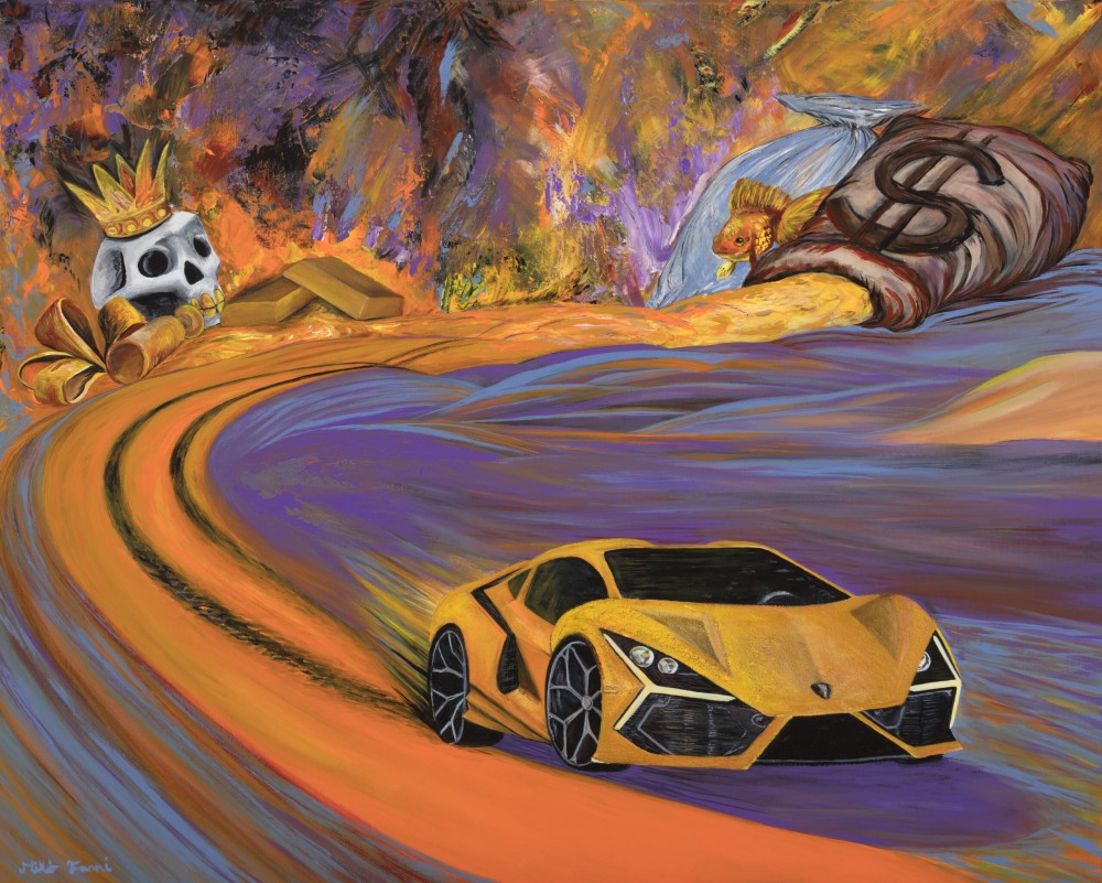 Fanni Mikó LAMBORGHINI - 2023, ACRYLIC, CANVAS - 80 X 100 Gemälde