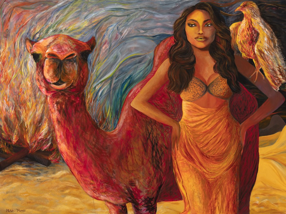 Fanni Mikó THE DESERT AT NIGHT - 2023, ACRYLIC, CANVAS - 90 X 120 Gemälde
