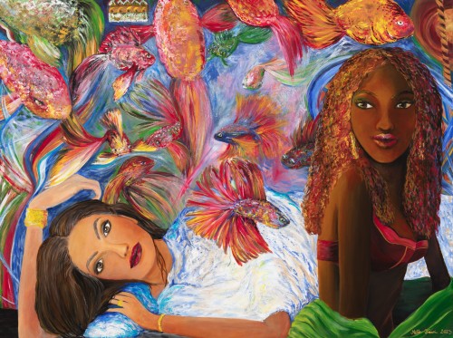 Fanni Mikó - Gemälde - FEMALES AND BETTAS - 2023, ACRYLIC, CANVAS - 90 X 120