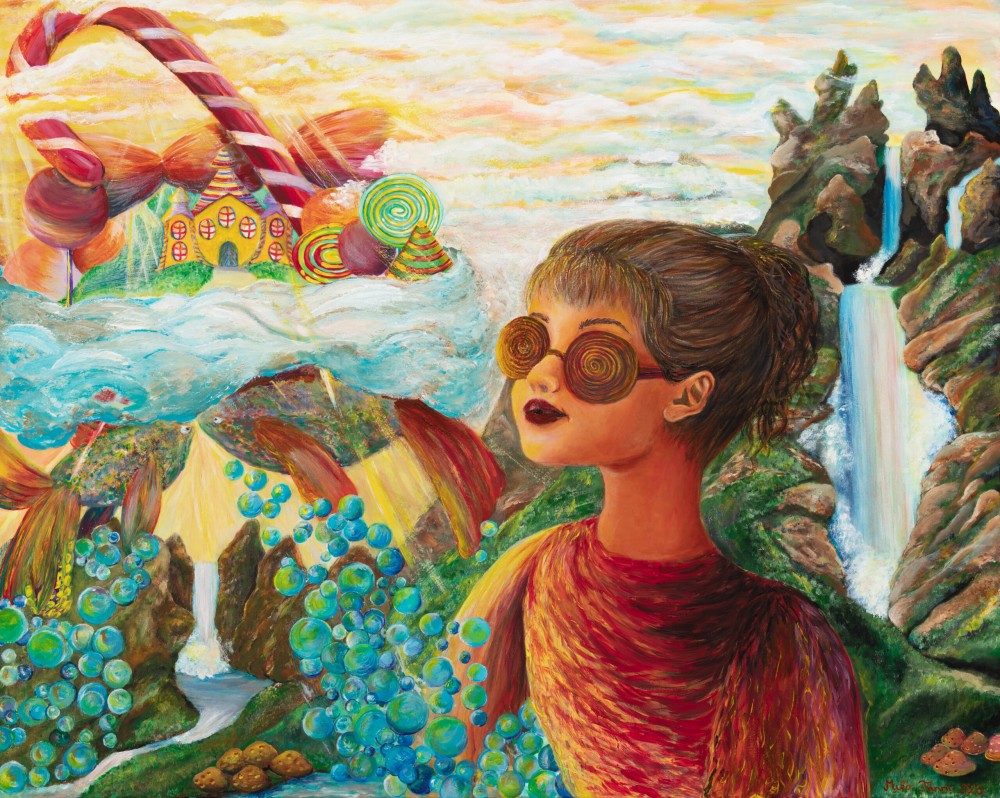 Fanni Mikó CANDY WORLD - 2023, ACRYLIC, CANVAS - 80 X 100 Gemälde