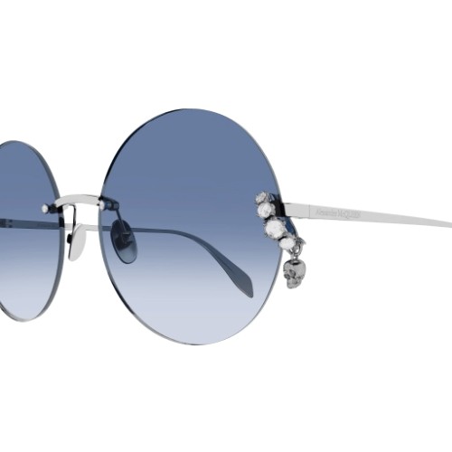 Alexander McQueen AM0418S - 003 - 62 Sonnenbrillen Silber Rund