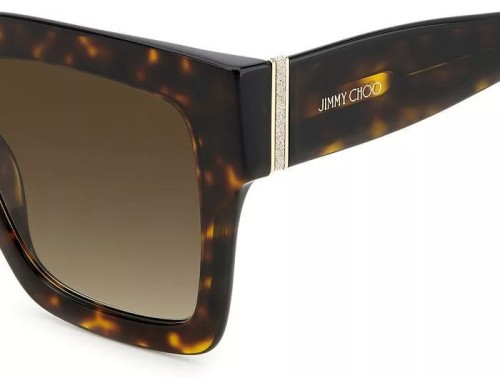 Jimmy Choo EDNA/S - 086HA - 52 Sonnenbrillen Havanna Quadratisch