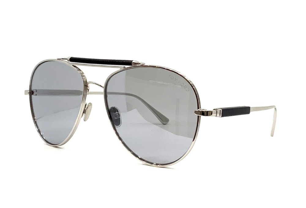 Tom Ford TOM N.16-Private Collection - 18D - 60 - MIT PHOTOCHROMEN GLÄSERN Sonnenbrillen Silber Pilot (Aviator)