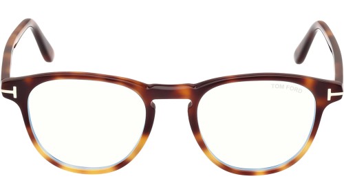 Tom Ford FT5899-B - 056 - 48 - MIT BLAU-VIOLETTEM LICHTFILTER-GLÄSERN Brillenfassungen Panto / Abgerundet