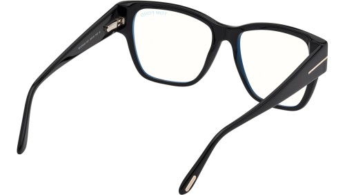 Tom Ford FT5745-B - 001 - 54 - MIT BLAU-VIOLETTEM LICHTFILTER-GLÄSERN Brillenfassungen Schwarz Eckig