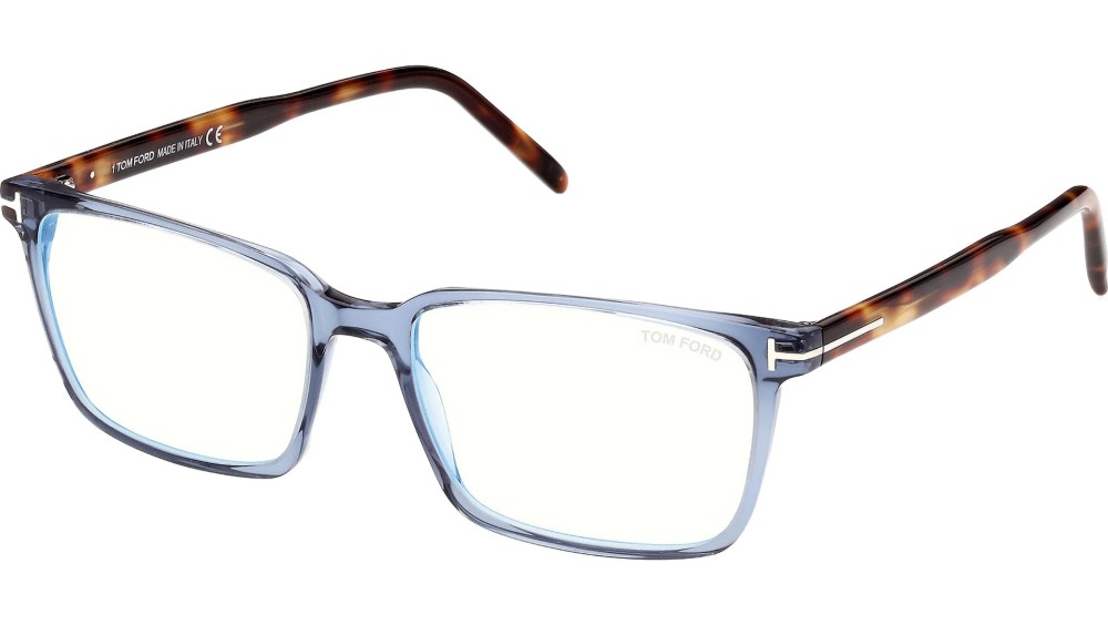 Tom Ford FT5802-B - 090 - 55 - MIT BLAU-VIOLETTEM LICHTFILTER-GLÄSERN Brillenfassungen Eckig