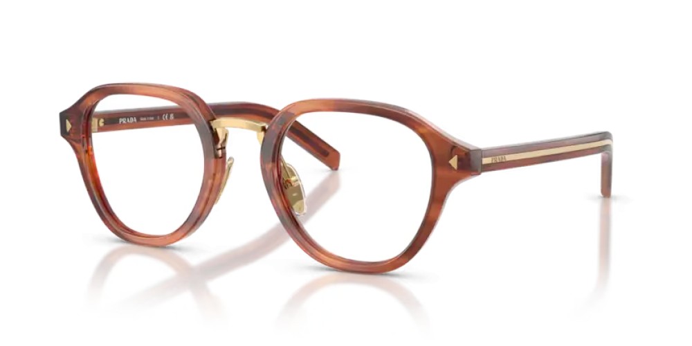 PRADA PR C05S - 27F1O1 - 50 Brillenfassungen Gestreift Cognac Phantos