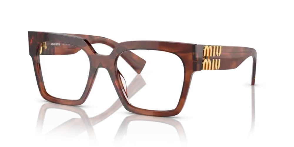 MIU MIU MU 04UV - 11Q1O1 - 52 Brillenfassungen Gestreift Tabak Eckig
