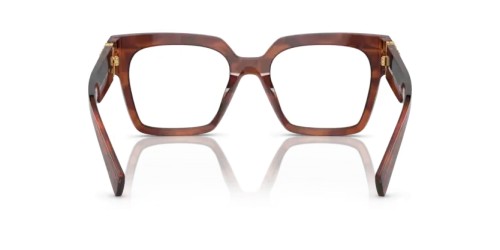 MIU MIU MU 04UV - 11Q1O1 - 52 Brillenfassungen Gestreift Tabak Eckig