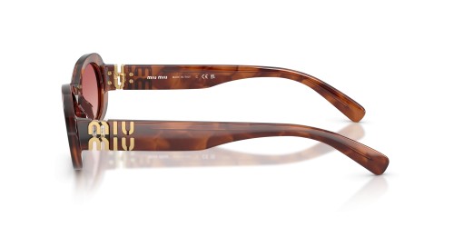 MIU MIU MU 06ZS - 26E50U - 50 Sonnenbrillen Gestreiftes Tabak Oval