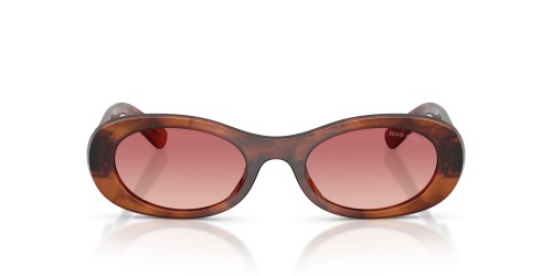 MIU MIU MU 06ZS - 26E50U - 50 Sonnenbrillen Gestreiftes Tabak Oval