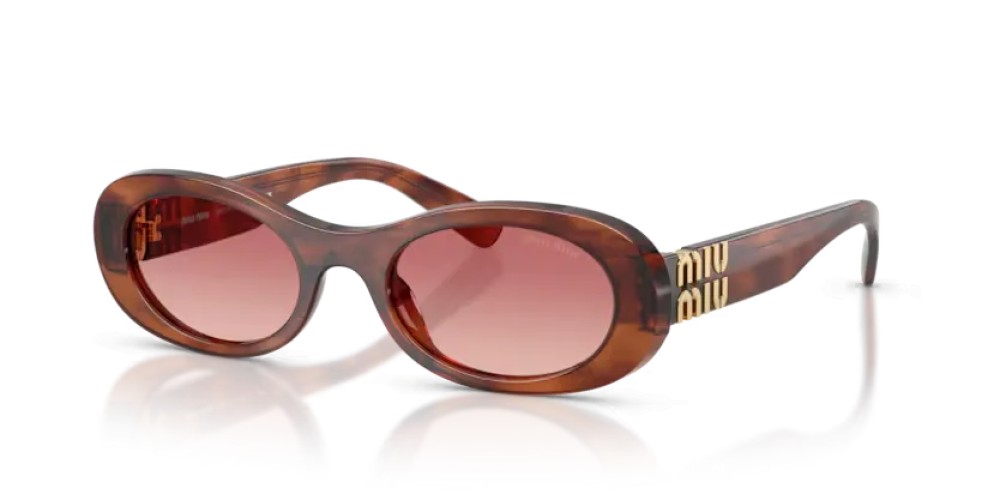 MIU MIU MU 06ZS - 26E50U - 50 Sonnenbrillen Gestreiftes Tabak Oval