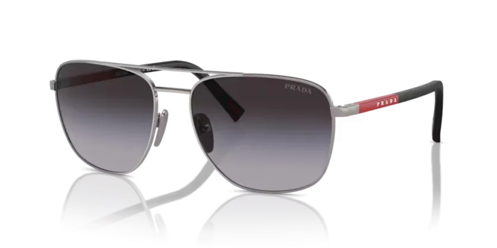 Prada Linea Rossa PS 54ZS - 5AV09U - 60 Sonnenbrillen Bläulich-Graues Metall Oval