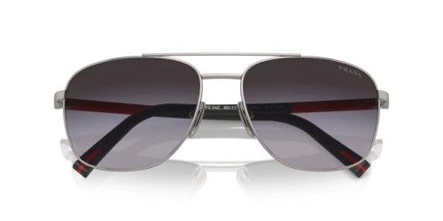 Prada Linea Rossa PS 54ZS - 5AV09U - 60 Sonnenbrillen Bläulich-Graues Metall Oval