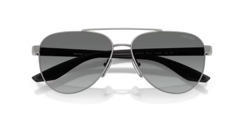 Prada Linea Rossa PS A52S - 5AV3M1 - 58 Sonnenbrillen Bläulich-Graues Metall Pilot (Aviator)