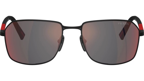 Prada Linea Rossa PS A51S - DG008F - 57 Sonnenbrillen Gummi Schwarz Rechteck