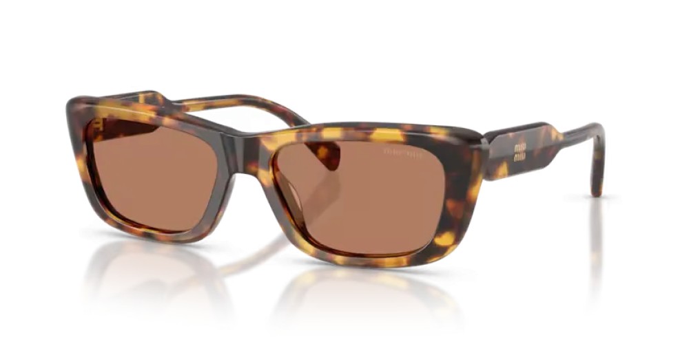 MIU MIU MU B12S - 14L20D - 56 Sonnenbrillen Honig Havanna Rechteck