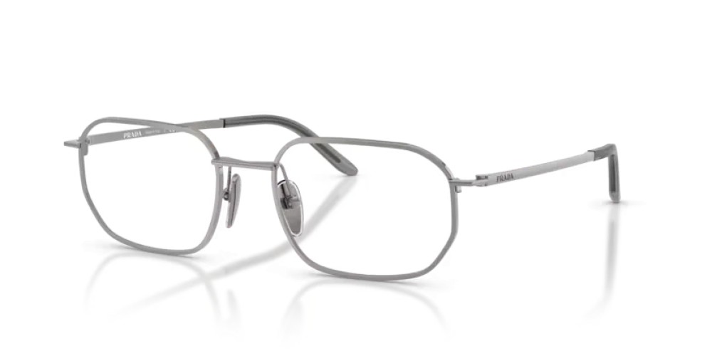 PRADA PR D51V - 5AV1O1 - 54 Brillenfassungen Bläulich-Graues Metall Unregelmäßig