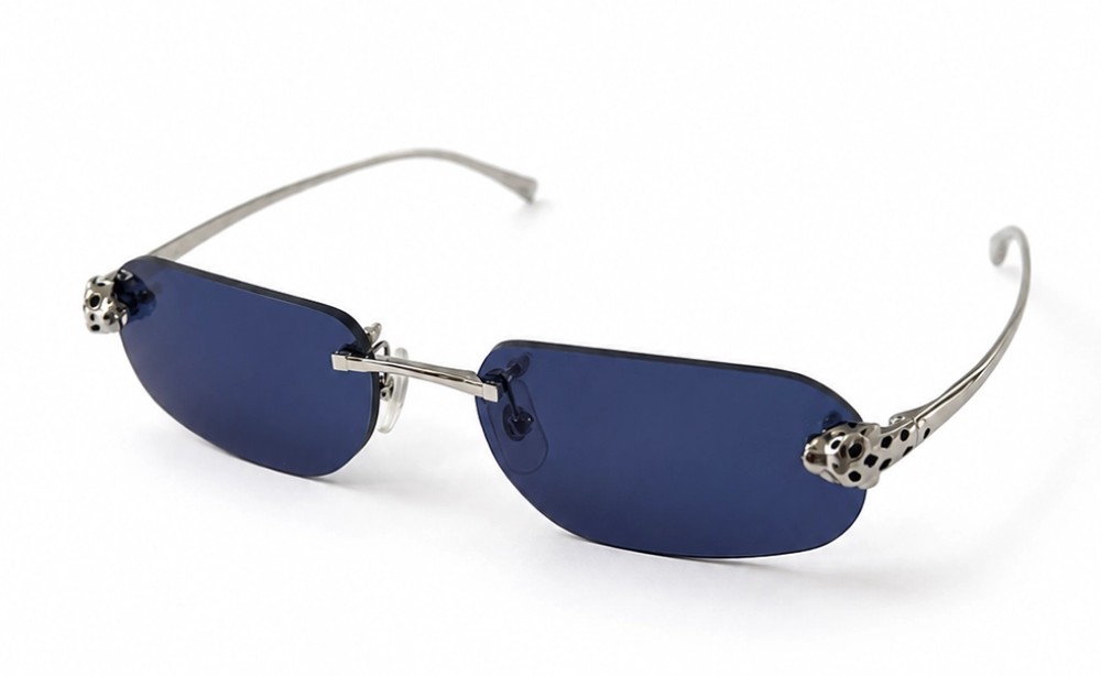 Cartier CT0494O with Custom Lens - 002 - 55 Sonnenbrillen Silber Abgerundet