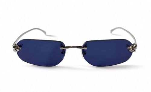 Cartier CT0494O with Custom Lens - 002 - 55 Sonnenbrillen Silber Abgerundet