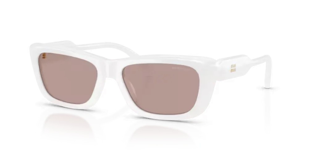 MIU MIU MU B12S - 20M20I - 56 Sonnenbrillen Opal Weiß Rechteck