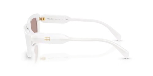 MIU MIU MU B12S - 20M20I - 56 Sonnenbrillen Opal Weiß Rechteck