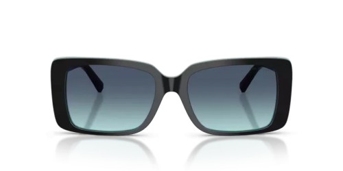 TIFFANY & CO. TF4249 - 80559S - 55 Sonnenbrillen Schwarz auf Tiffany Blau Rechteck