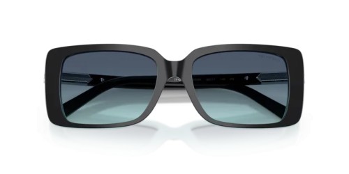 TIFFANY & CO. TF4249 - 80559S - 55 Sonnenbrillen Schwarz auf Tiffany Blau Rechteck