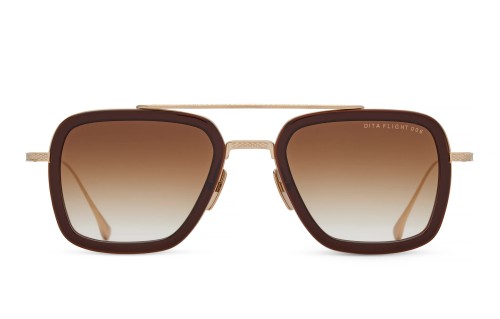 Dita FLIGHT.006 7806 - W - 52 Sonnenbrillen Root Beer - Antikes Weißgold Pilot (Aviator)