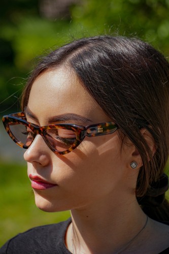 MIU MIU MU B11SU - 14L4I0 - 55 Sonnenbrillen Honig Havanna Cat Eye