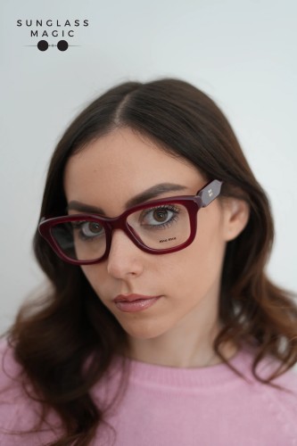 MIU MIU MU 02ZV - 21I1O1 - 53 Brillenfassungen Opalrot Rechteck