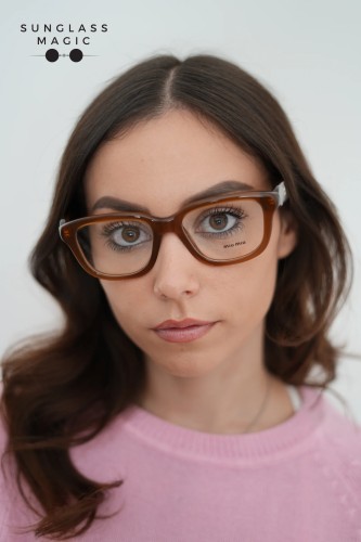 MIU MIU MU 02ZV - 22I1O1 - 53 Brillenfassungen Opalbraun Rechteck
