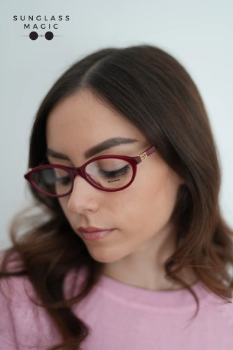 MIU MIU MU 09XV - 21I1O1 - 53 Brillenfassungen Opal Burgunderrot Oval