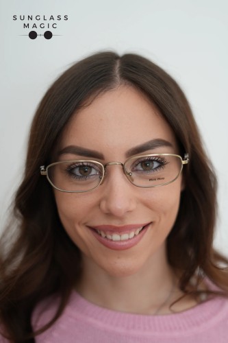 MIU MIU MU 52ZV - 26C1O1 - 53 Brillenfassungen Altes Gold Unregelmäßig