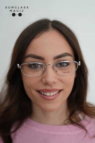 MIU MIU MU 52ZV - 1BC1O1 - 53 Brillenfassungen Silber Unregelmäßig