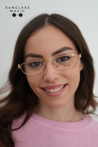 MIU MIU MU 52ZV - 5AK1O1 - 53 Brillenfassungen Gold Unregelmäßig
