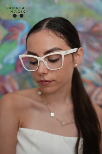 Off-White OERJ067 - 0100 - 55 Brillenfassungen Weiß Cat Eye