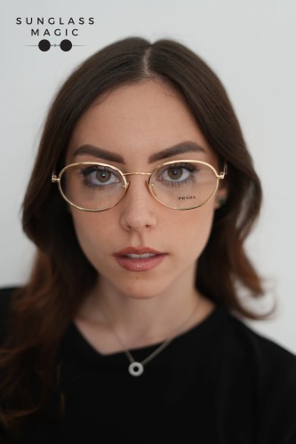 PRADA PR D53VD - 5AK1O1 - 54 Brillenfassungen Gold Oval